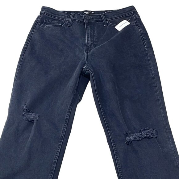 Banana Republic NWT Jeans High Rise Straight Faded Black Denim Size 30 - Picture 2 of 12